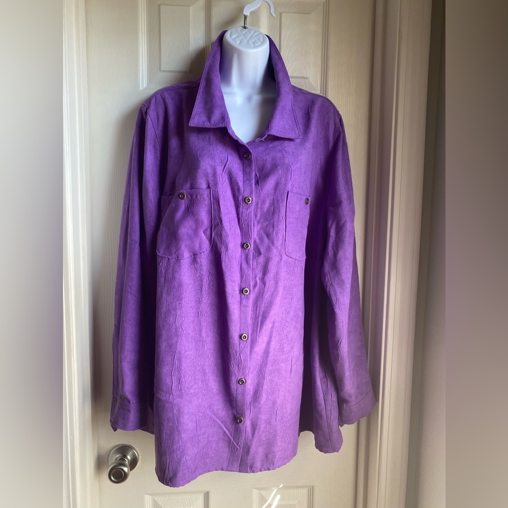Catherine’s Faux Suede Light Weight Blouse/Light Jacket